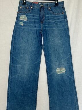 Levi’s Girls Size 16 Wide Leg Jeans NWT Distressed Comfort Stretch Adjustable
